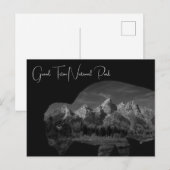 Grand Teton Bison Double Exposure Postkarte (Vorne/Hinten)