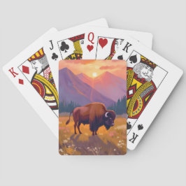 Grand Teton Bison | National Park Travel Painting Spielkarten
