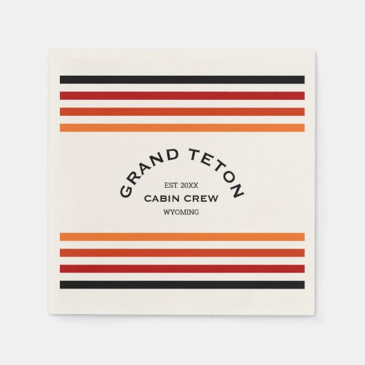 Grand Teton Cabin Crew Custom Wappen Park Serviette (Vorderseite)