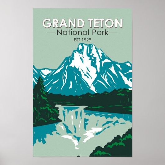 Grand Teton Jackson Hole Valley National Park Poster (Vorne)