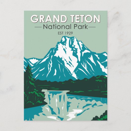 Grand Teton Jackson Hole Valley National Park Postkarte (Vorderseite)