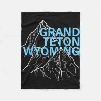 Grand teton mountain peaks wyoming minimalist line fleecedecke