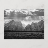 Grand Teton Mountain Range in Schwarz und Weiß