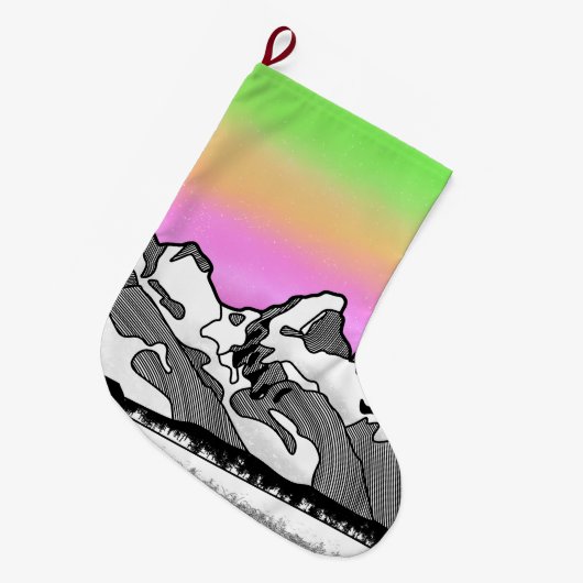 Grand Teton mountain Wyoming Großer Weihnachtsstrumpf (Vorderansicht (hängend))