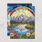 Grand Teton Mountains Imitate verkleidet Glass Mou Postkarte (Vorne/Hinten)