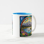 Grand Teton Mountains Imitate verkleidet Glass Mou Zweifarbige Tasse (VorderseiteRechts)