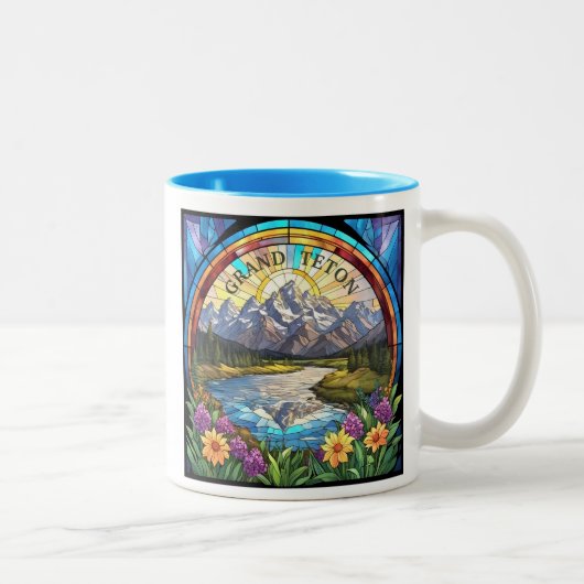 Grand Teton Mountains Imitate verkleidet Glass Mou Zweifarbige Tasse (Rechts)
