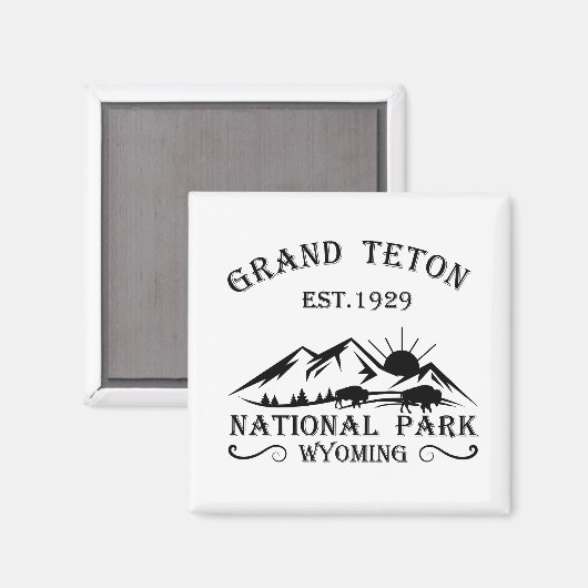 Grand Teton mountains National Park Wyoming Magnet (Vorderseite/Rückseite)