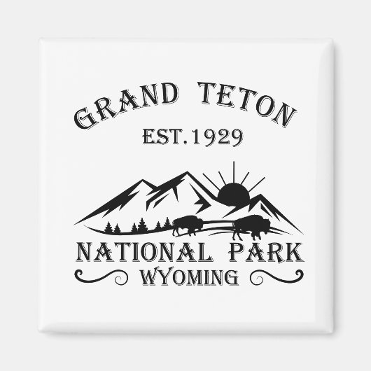 Grand Teton mountains National Park Wyoming Magnet (Vorne)