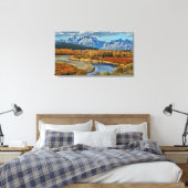 Grand Teton Mountains River View im Herbst Leinwanddruck (Insitu (Schlafzimmer))
