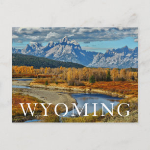 Grand Teton Mountains River View im Herbst Postkarte