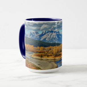 Grand Teton Mountains River View im Herbst Tasse