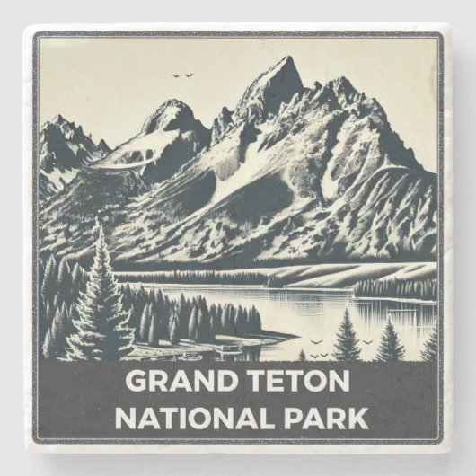Grand Teton Nation Park Steinuntersetzer (Vorderseite)