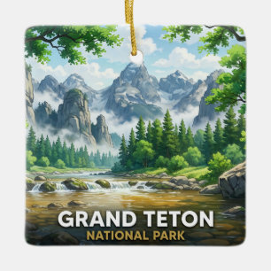 Grand Teton National Park Anime-inspirierte Landsc Keramikornament