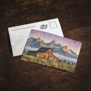 Grand Teton National Park Aquarell Postkarte