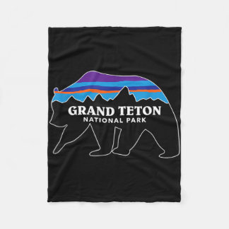 Grand teton national park grizzly bear minimalist fleecedecke