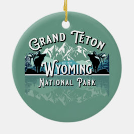 GRAND TETON NATIONAL PARK HOLIDAY KEEPSAKE KERAMIK ORNAMENT