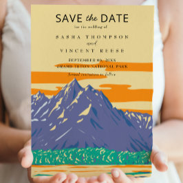 Grand Teton National Park Save The Date Retro Einladung