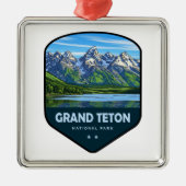 Grand Teton National Park Shield Ornament Aus Metall (Vorne)