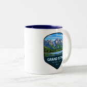 Grand Teton National Park Shield Zweifarbige Tasse (VorderseiteRechts)