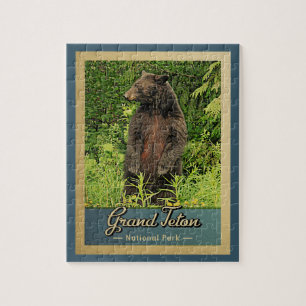 Grand Teton National Park Vintage Bär Puzzle
