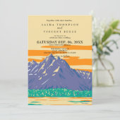 Grand Teton National Park Wedding Invitation Retro Einladung (Stehend Vorderseite)