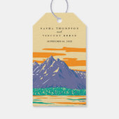 Grand Teton National Park Wedding Retro Geschenkanhänger (Rückseite)