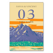 Grand Teton National Park Wedding Retro Tischnummer (Rückseite)