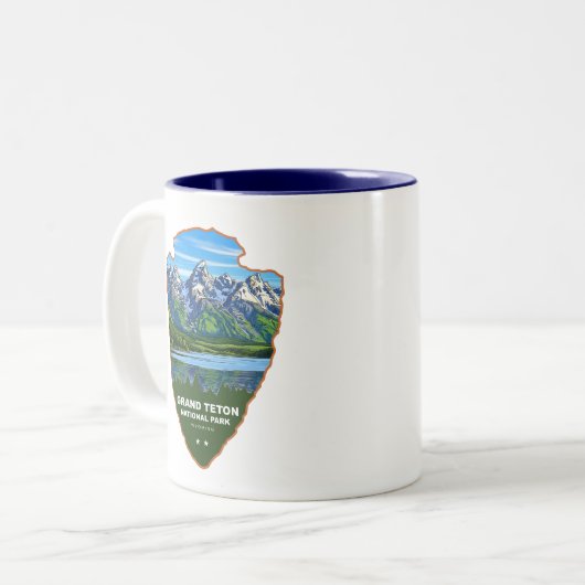Grand Teton National Park Wyoming Arrowhead Zweifarbige Tasse (Vorderseite Links)