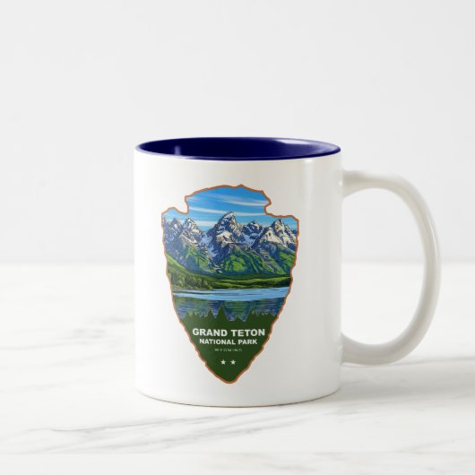 Grand Teton National Park Wyoming Arrowhead Zweifarbige Tasse (Rechts)