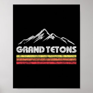 Grand Teton National Park Wyoming Retro Berg R Poster
