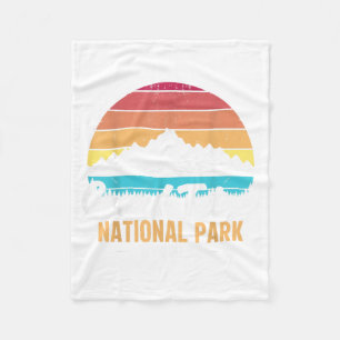 Grand Teton National Park Wyoming Retro Berge Fleecedecke