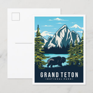 Grand Teton National Park Wyoming USA Travel Postkarte