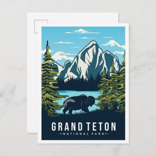 Grand Teton National Park Wyoming USA Travel Postkarte (Vorne/Hinten)