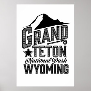 Grand Teton National Park, Wyoming Vintage Plakat