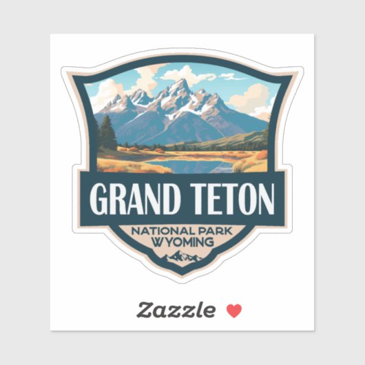 Grand Teton Nationalpark Aufkleber (Blatt)