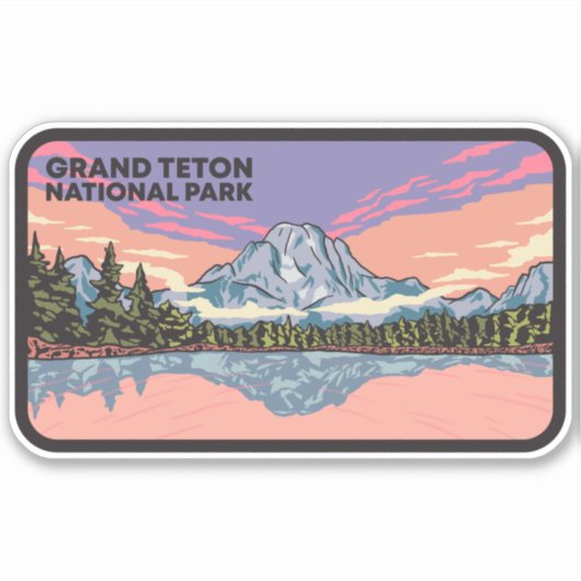 Grand Teton Nationalpark Aufkleber (Vorderseite)