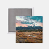 Grand Teton Nationalpark Berg Sunset Foto Magnet (Vorderseite/Rückseite)