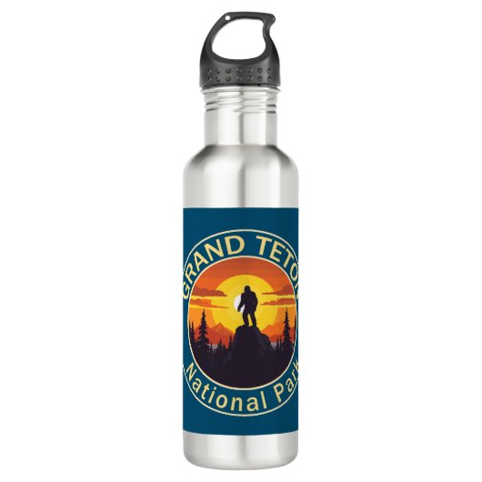 Grand Teton Nationalpark Bigfoot Edelstahlflasche (Vorderseite)