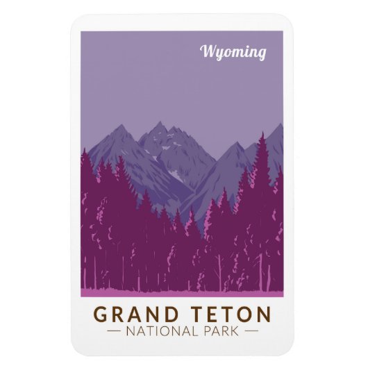 Grand Teton Nationalpark California Magnet (Vertikal)