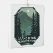 Grand Teton Nationalpark Crane Vintag Keramikornament (Rechts)