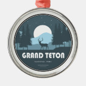 Grand Teton Nationalpark Deer Ornament Aus Metall (Vorne)