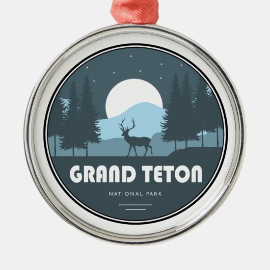 Grand Teton Nationalpark Deer Ornament Aus Metall (Vorne)