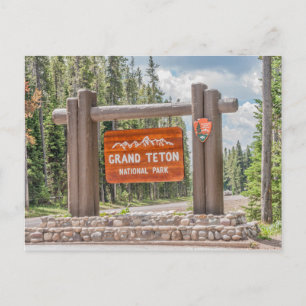 Grand Teton Nationalpark Eintrittskarte zum Grand  Postkarte