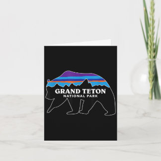 Grand Teton Nationalpark Grizzlybär Minimalist Karte