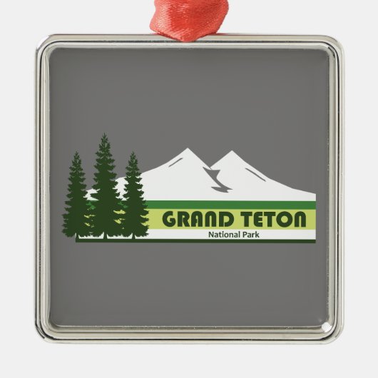 Grand Teton Nationalpark Grüne Streifen Ornament Aus Metall (Vorne)