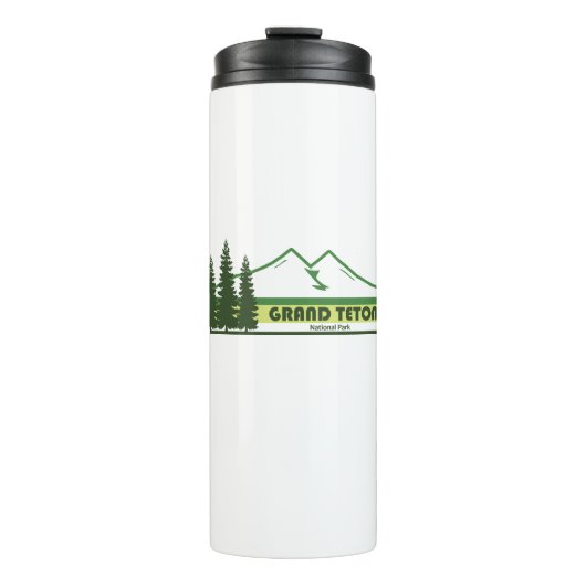 Grand Teton Nationalpark Grüne Streifen Thermosbecher (Vorderseite)