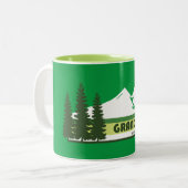 Grand Teton Nationalpark Grüne Streifen Zweifarbige Tasse (Vorderseite Links)