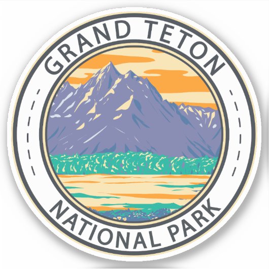 Grand Teton Nationalpark im Frühjahr Abzeichen Aufkleber (Vorderseite)