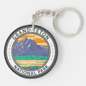 Grand Teton Nationalpark im Frühjahr Abzeichen Schlüsselanhänger (Rückseite)